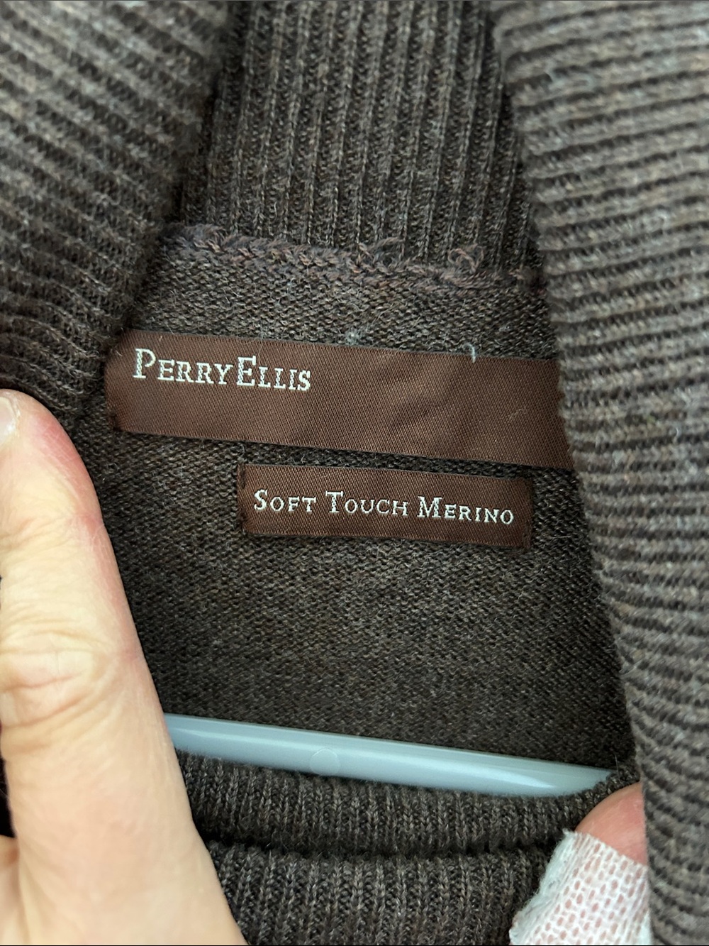Perry Ellis Men's Dark Brown Turtleneck Sweater image 3